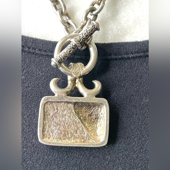 NWOT Premier Designs Necklace Chunky Chain Balinese Style Pendent Black Stone - Picture 3 of 8